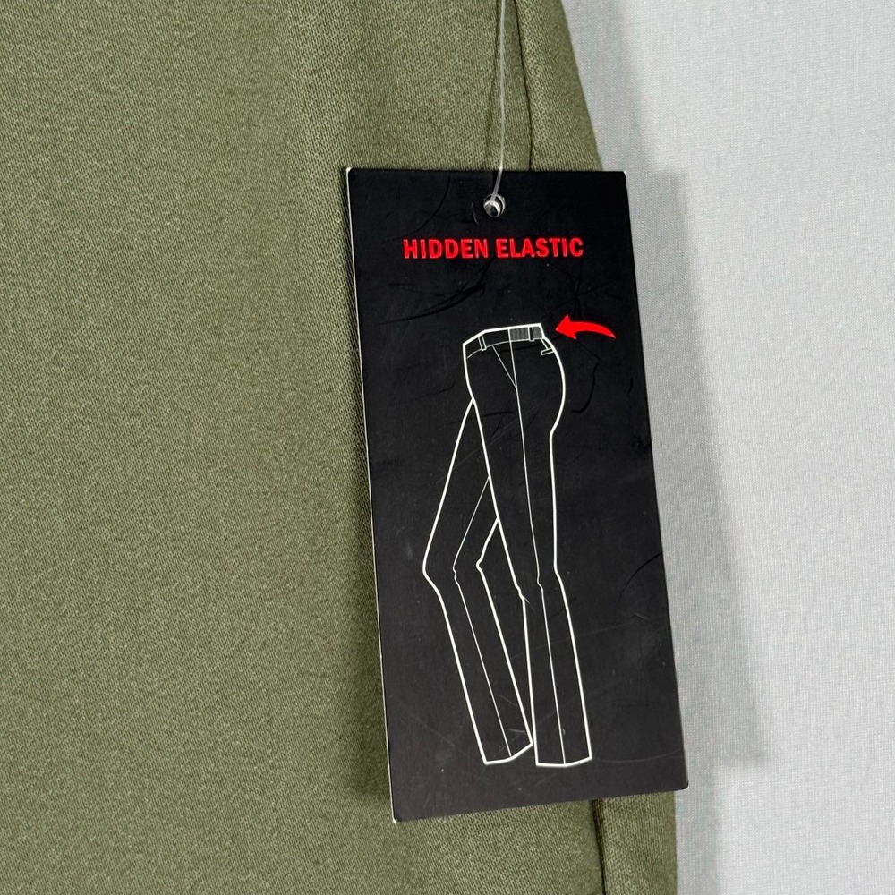 NWT Briggs Sage Green Pull on Elastic Waist Pants Petite 14P Cropped Comfort - Picture 3 of 11